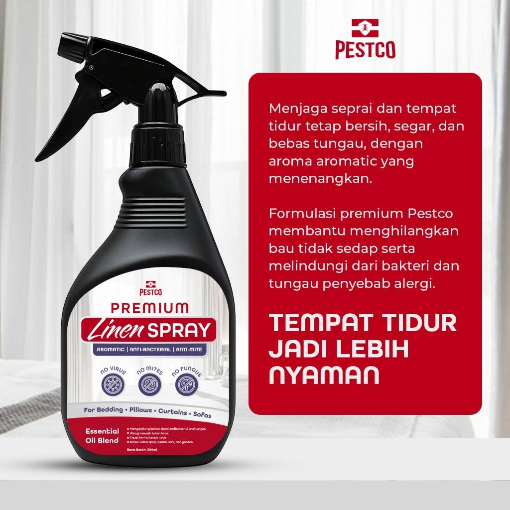 PESTCO Aromatherapy Linen Spray Premium Penghilang Bau Anti Tungau Anti Bakteri Wangi Mewah 500ml