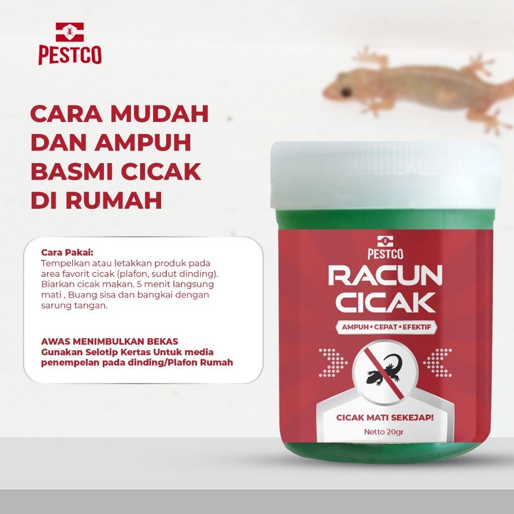 PESTCO Racun Cicak Ampuh 20gr Pembasmi Cicak Cepat Kerja Anti Serangga Rumah Cicak Mati Sekejap