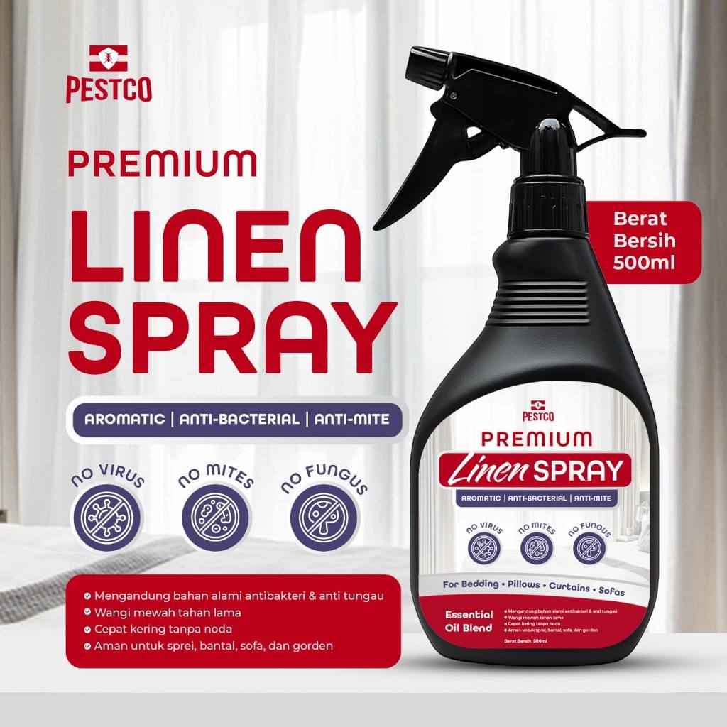 PESTCO Aromatherapy Linen Spray Premium Penghilang Bau Anti Tungau Anti Bakteri Wangi Mewah 500ml