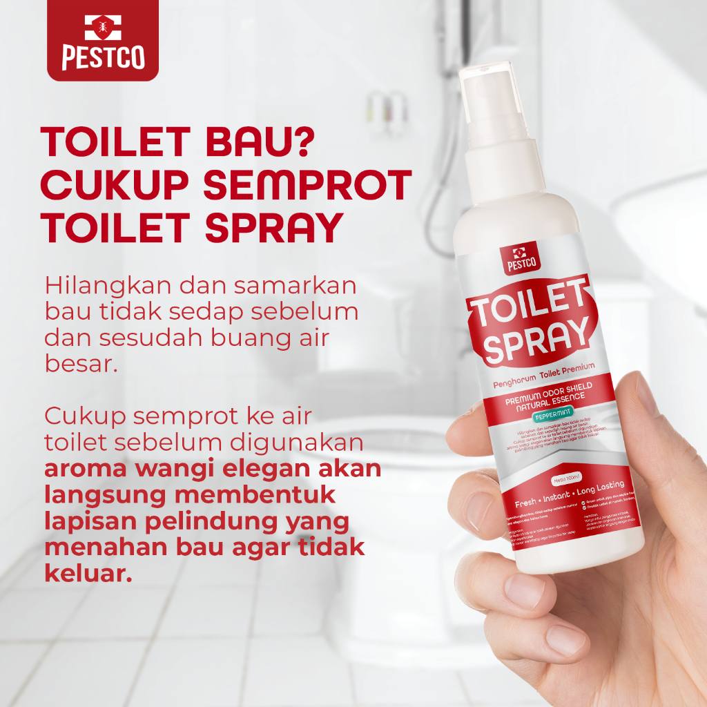 PESTCO Toilet Sanitizer Pengharum Kamar Mandi 100ml – Anti Bau, Pembunuh Kuman & Penyegar Toilet