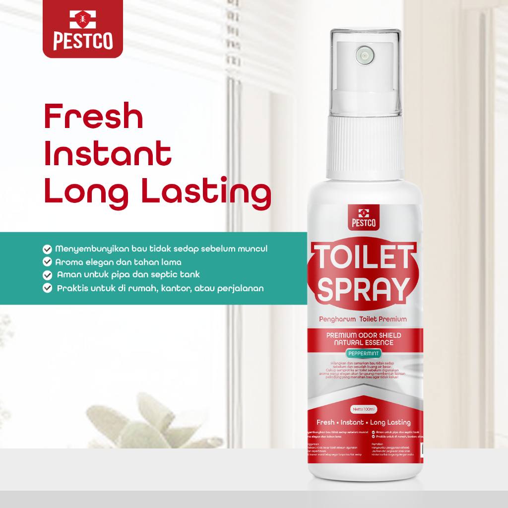 PESTCO Toilet Sanitizer Pengharum Kamar Mandi 100ml – Anti Bau, Pembunuh Kuman & Penyegar Toilet