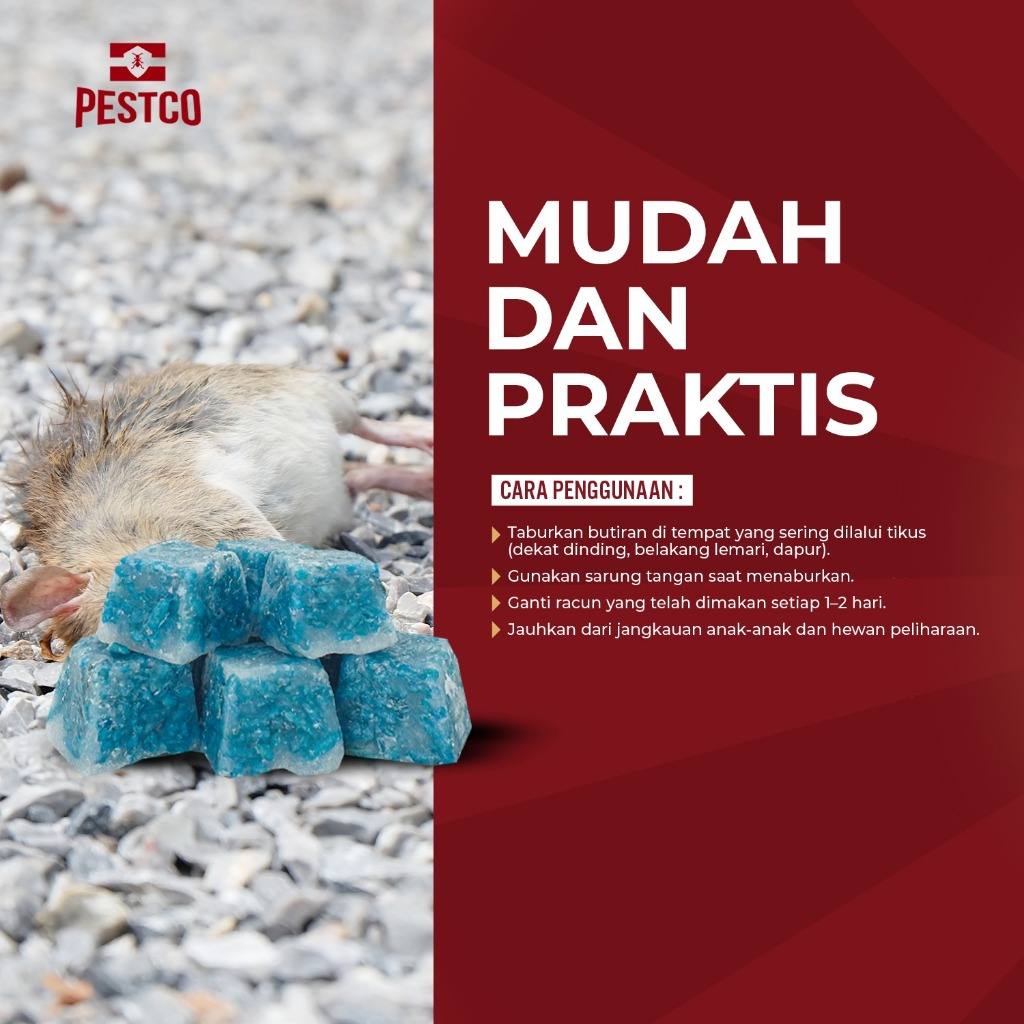 PESTCO Racun Tikus Paling Ampuh Mati Kering – Obat Tikus Anti Bau & Anti Tikus Balik Lagi 200GR