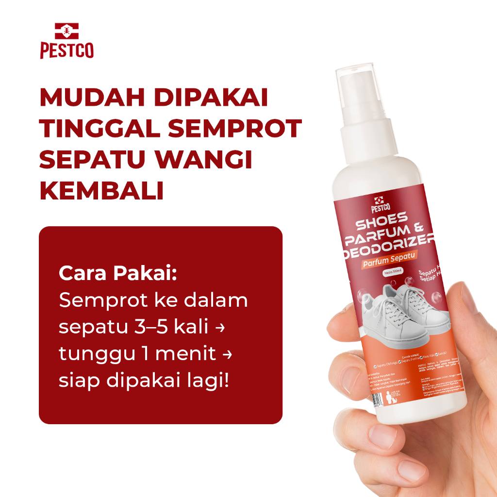 PESTCO Parfum Sepatu  Shoes Deodorant Parfum Sepatu Anti Bau Menyengat & Anti Bakteri 100ml