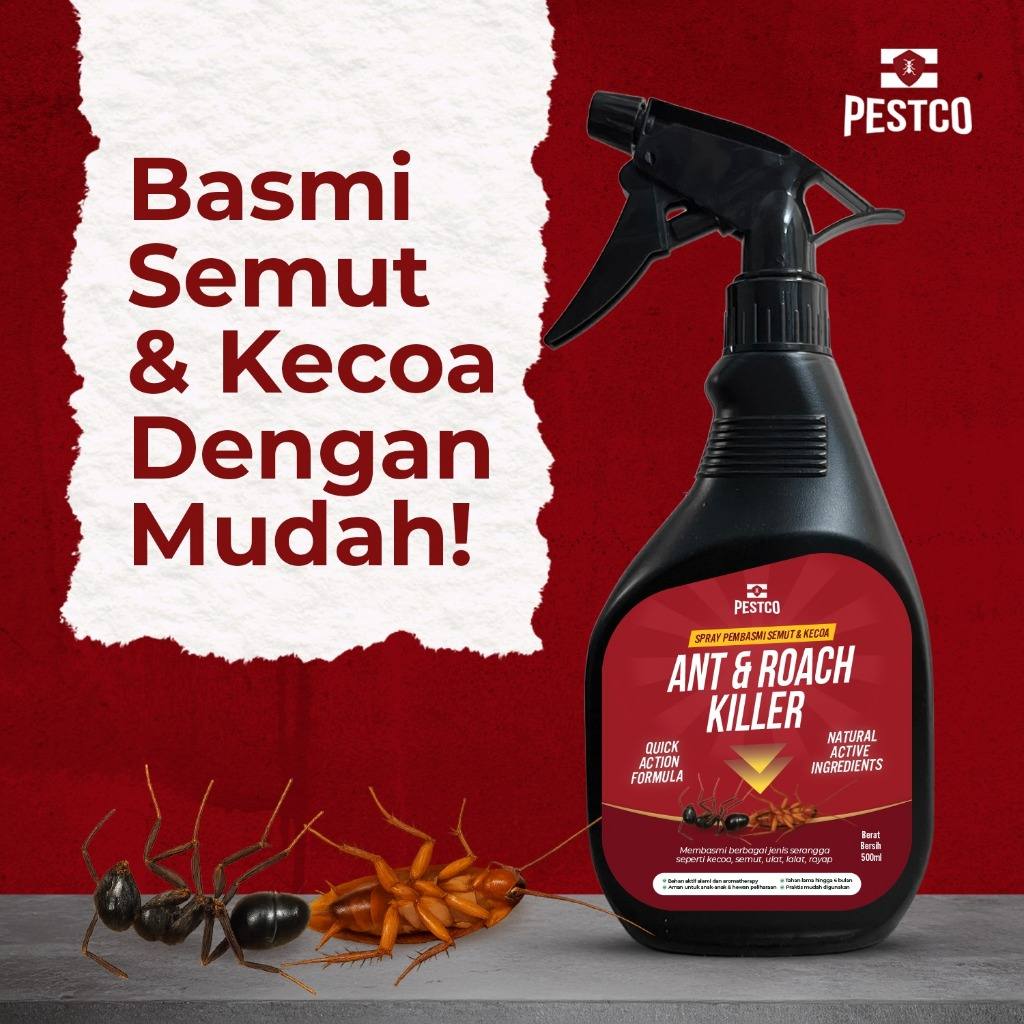 PESTCO Obat Kecoa Ampuh 500ml Semprotan Pengusir Kecoa & Semut Anti Serangga Ant & Roach Killer Aman