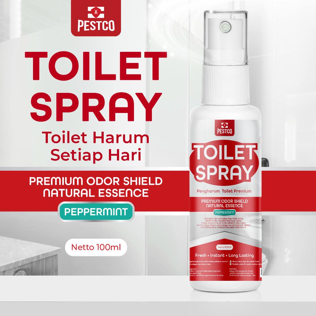PESTCO Toilet Sanitizer Pengharum Kamar Mandi 100ml – Anti Bau, Pembunuh Kuman & Penyegar Toilet