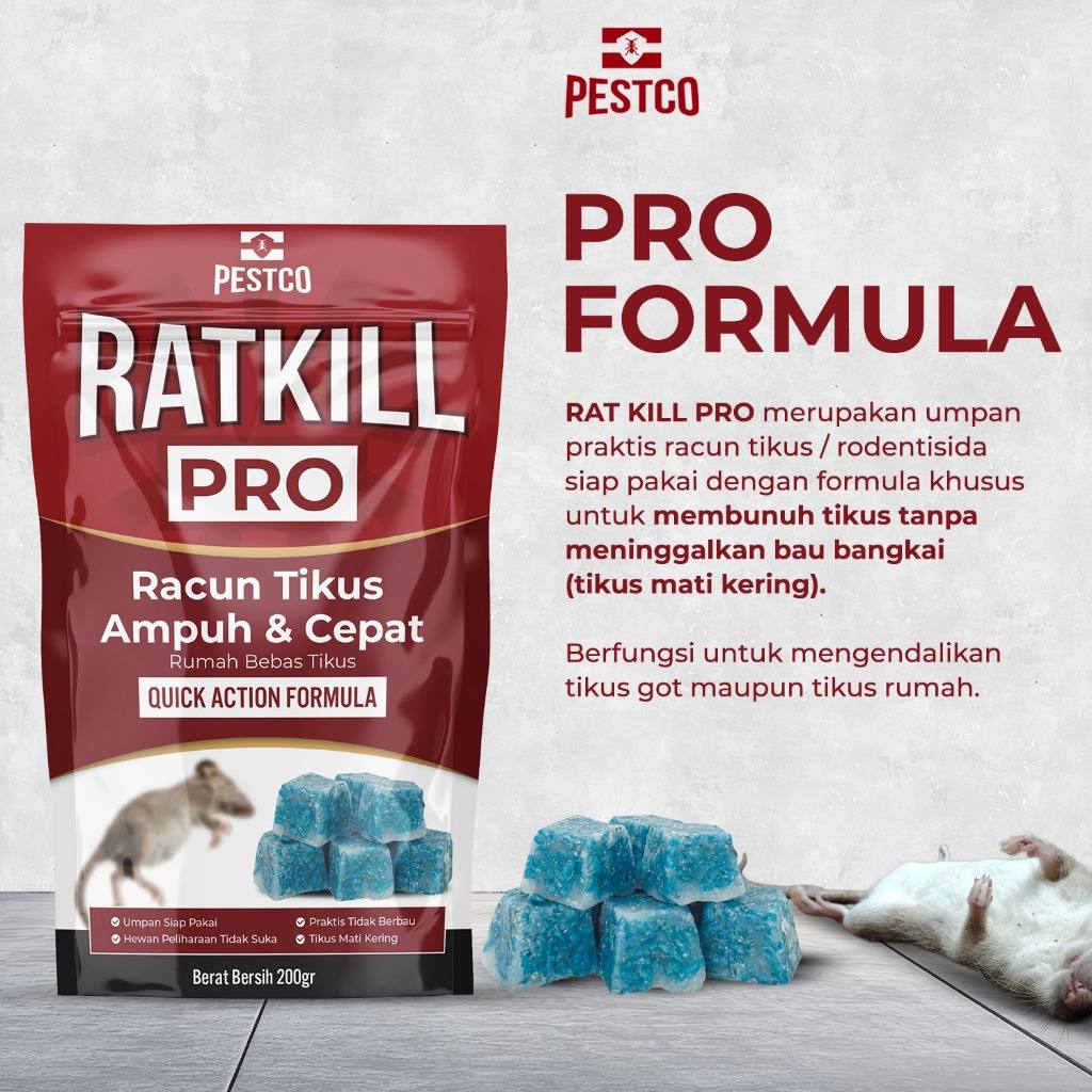 PESTCO Racun Tikus Paling Ampuh Mati Kering – Obat Tikus Anti Bau & Anti Tikus Balik Lagi 200GR