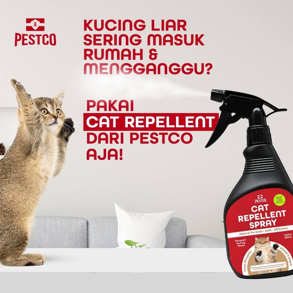 Pestco Cat Repellent Spray Pengusir Kucing Liar Alami Anti Pipis Anti Cakar Aman Untuk Hewan 500ml