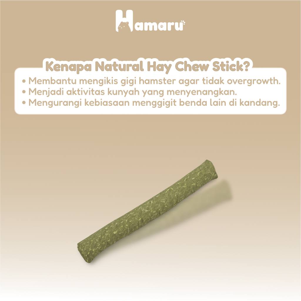 Hamaru Natural Hay Chew Stick Mainan Kunyah Hamster Pengikis Gigi Alami Hamster Kelinci Marmut Hewan Kecil