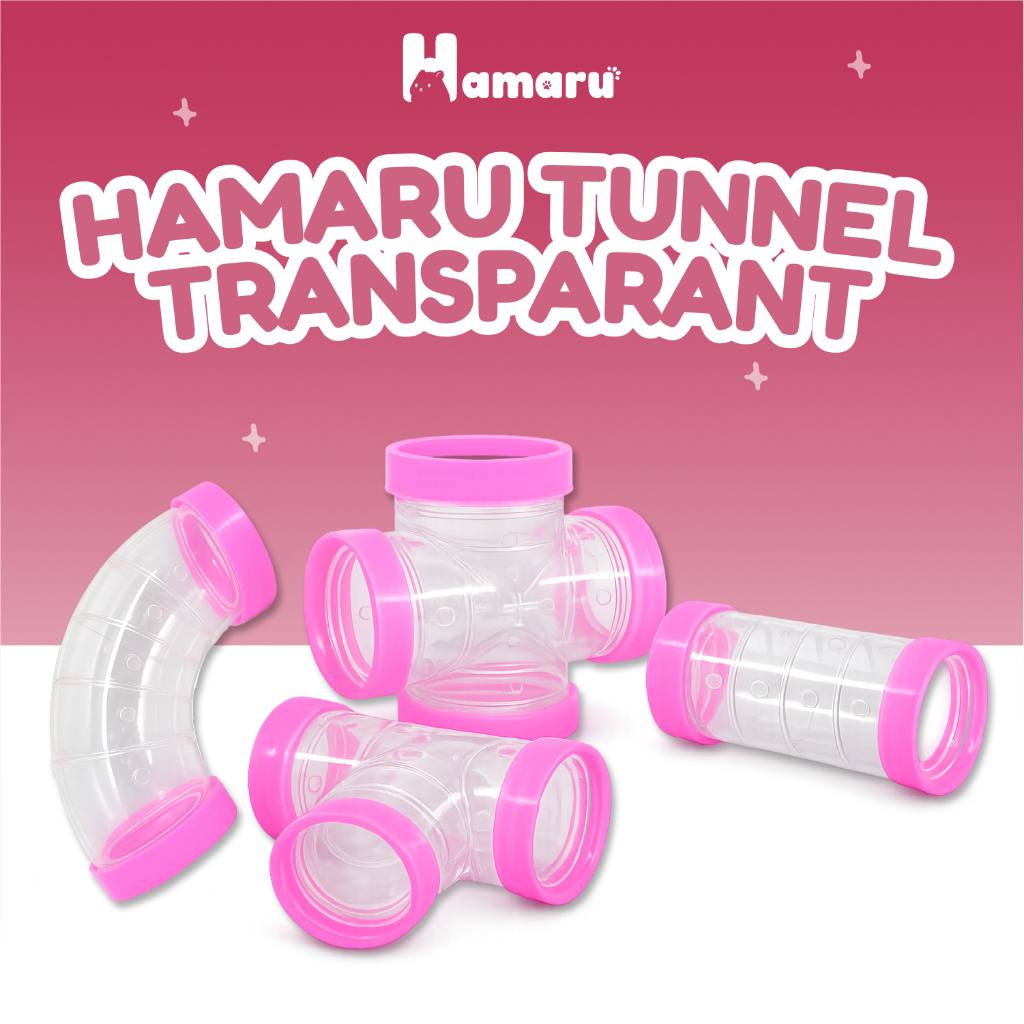 Hamaru Hamster Tunnel Transparant Sambungan Terowongan Hamster Transparan Aksesoris Mainan Kandang