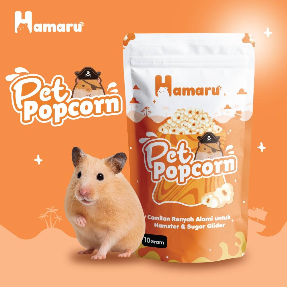 HAMARU Pet Popcorn Makanan Hamster Snack Camilan Jagung Pop Pakan Sehat 10g