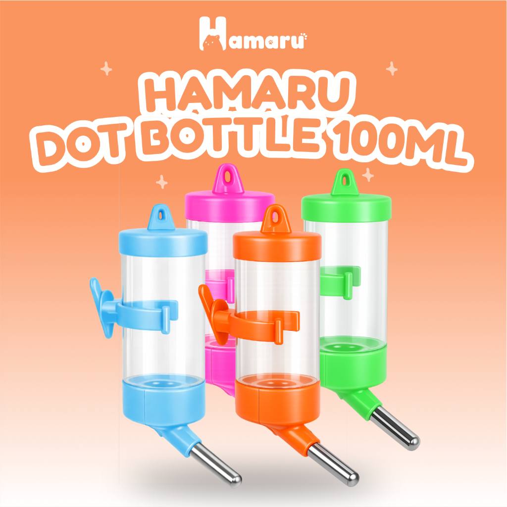 Hamaru Dot Bottle Botol Minum Hamster Anti Tumpah Nozzle Stainless Steel - 100ML