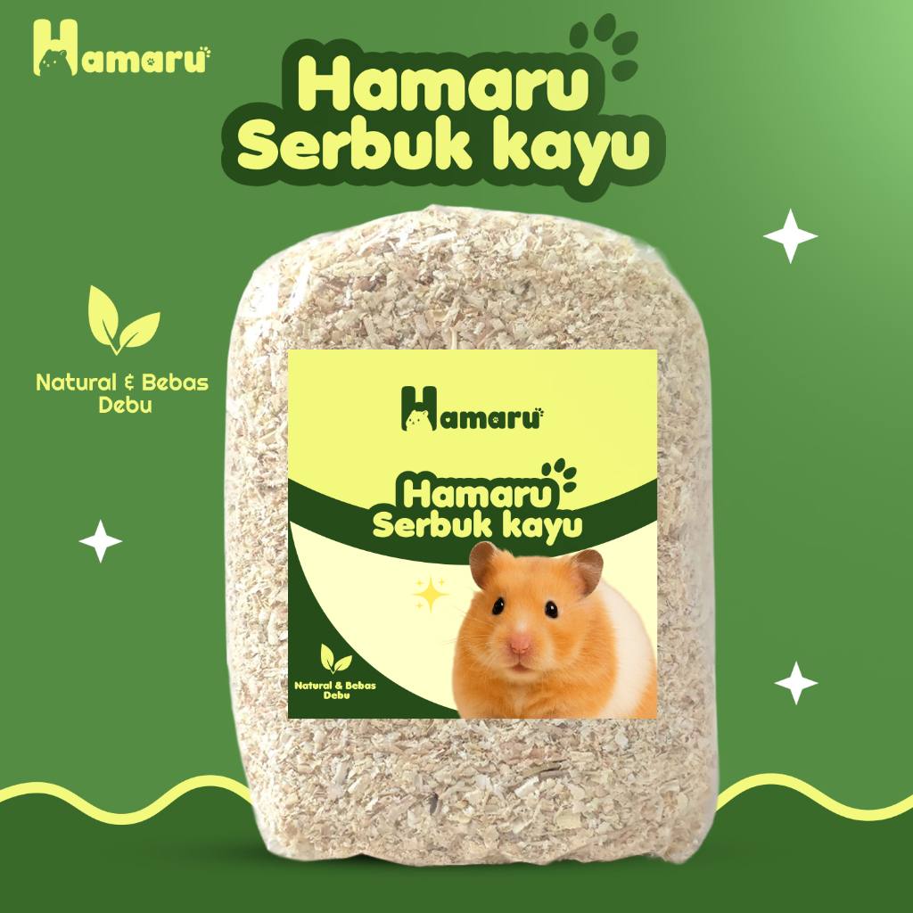 Hamaru Serbuk Kayu Hamster Marmut Gerbil Sugar Glider Alas Kandang Bedding Natural & Bebas Debu