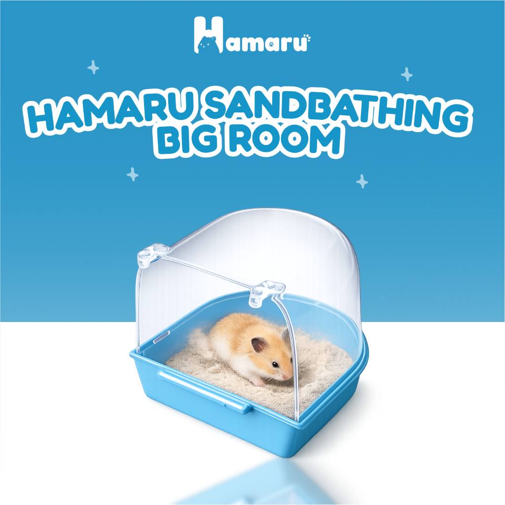 Hamaru Sandbath Big Room Tempat Mandi Pasir Hamster Besar Wadah Mandi Pasir Kandang Hewan kecil