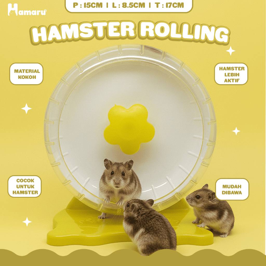 HAMARU Sweet Rolling Kincir Mainan & Latihan Olahraga Hamster Hewan Kecil