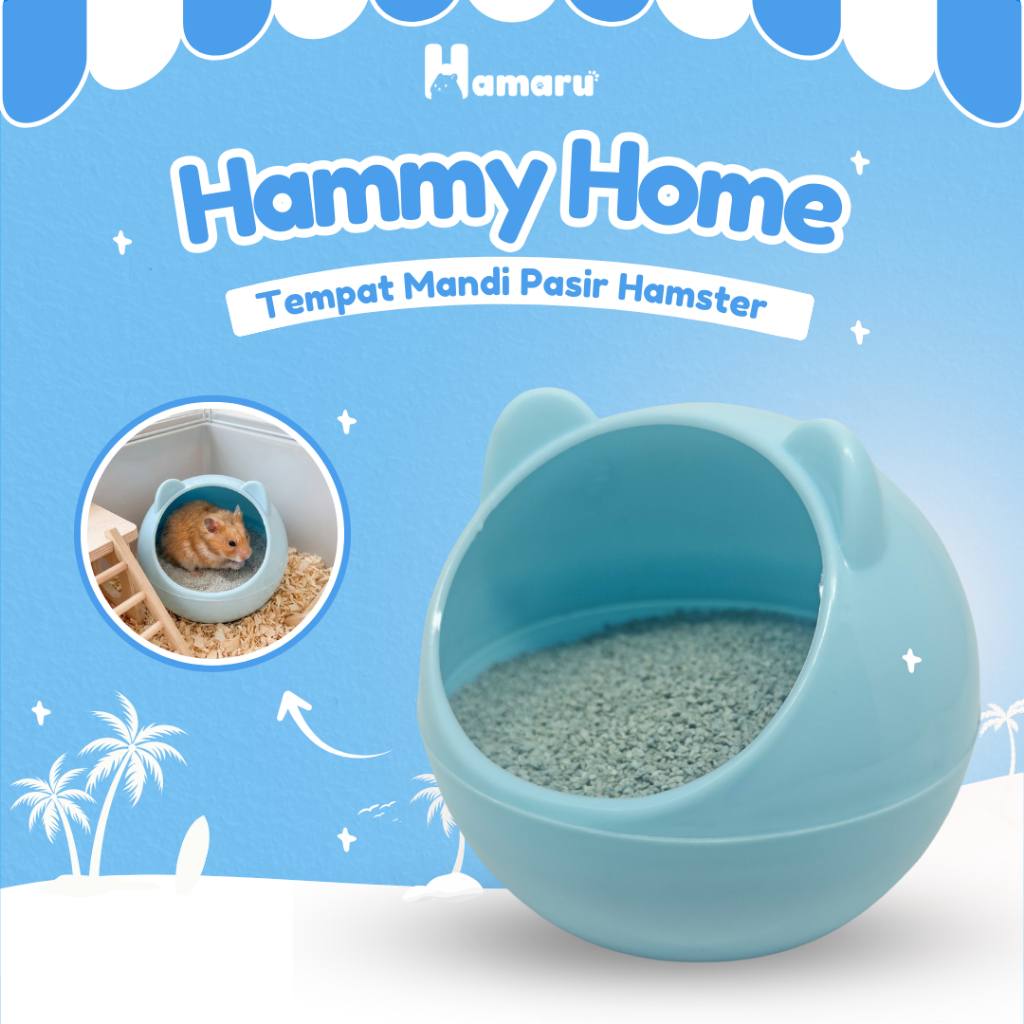 HAMARU Hammy Home Tempat Mandi Pasir Hamster Sandbath Anti Berantakan