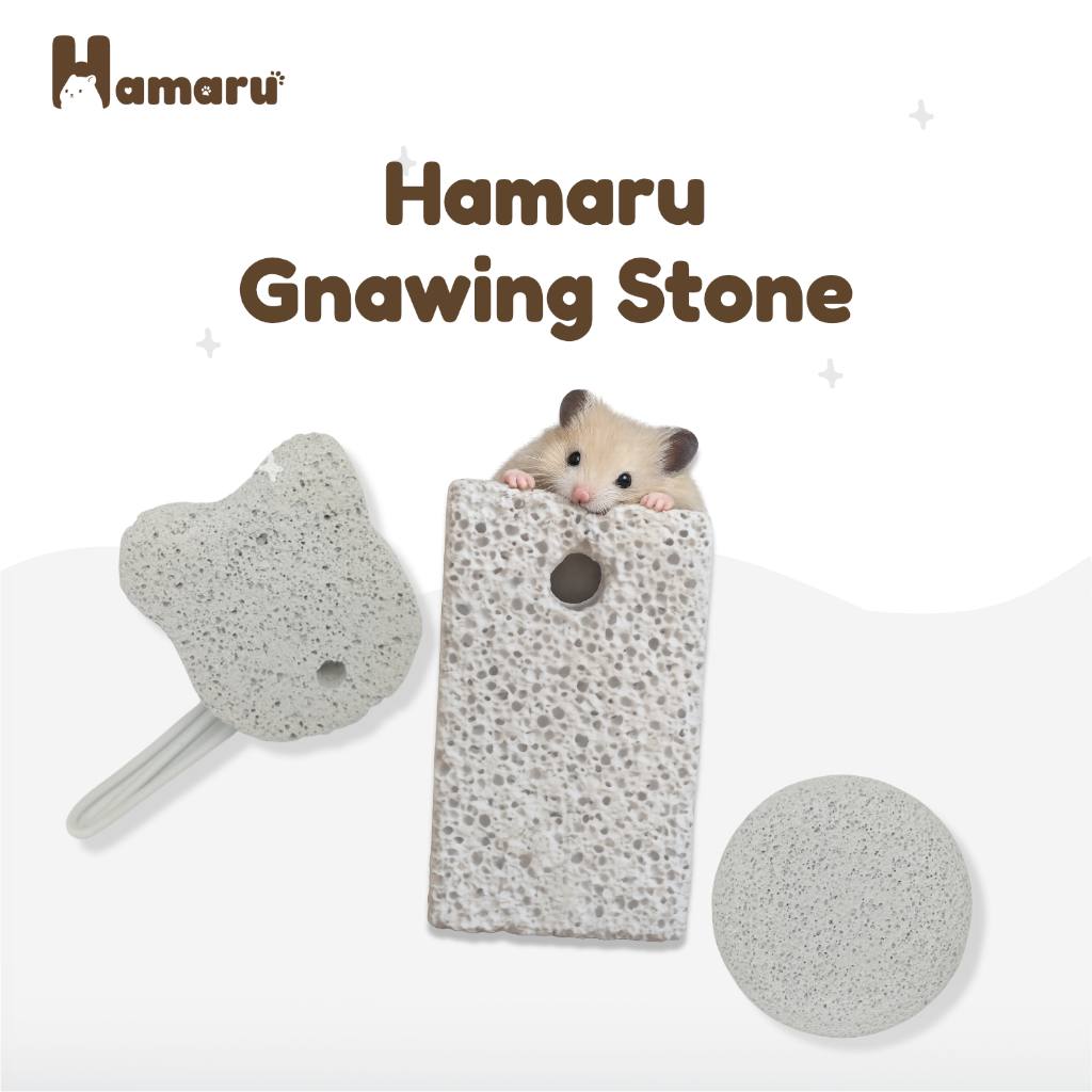 Hamaru Gnawing Stone Batu Mineral Pengikis Gigi Hamster Mainan Gigitan Hamster Hewan Pengerat
