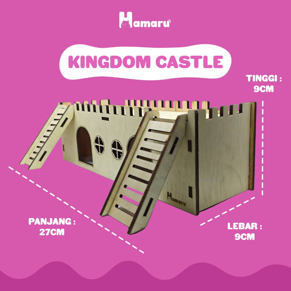 HAMARU Rumah Kayu Hamster DIY Kingdom Castle Tempat Bermain & Eksplor Hewan Kecil