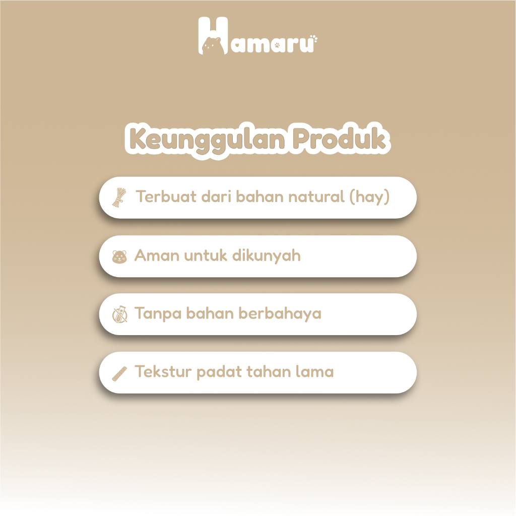 Hamaru Natural Hay Chew Stick Mainan Kunyah Hamster Pengikis Gigi Alami Hamster Kelinci Marmut Hewan Kecil