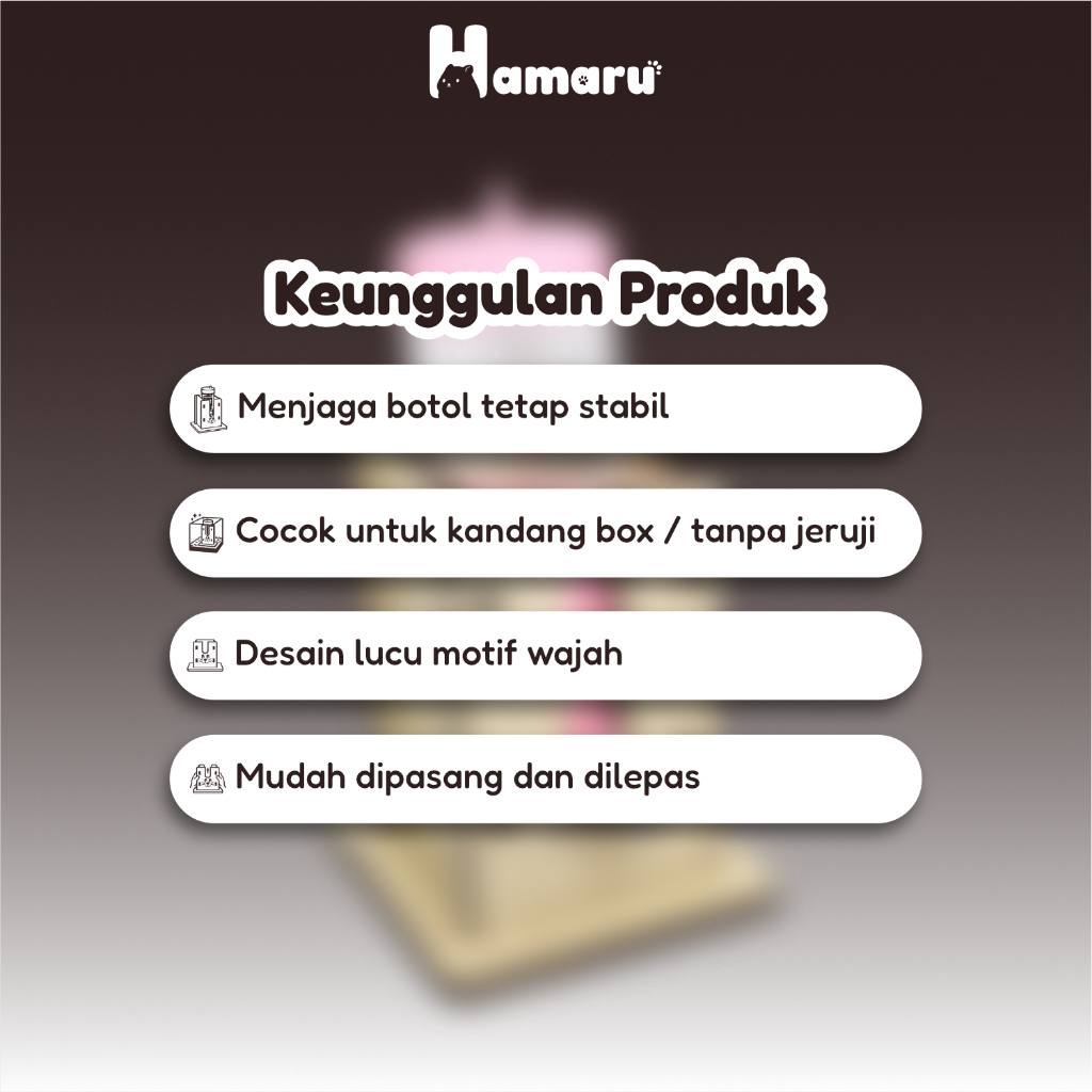 Hamaru DIY Standing Bottle Holder Tempat Botol Minum Hamster Stand Botol Hamster Kayu