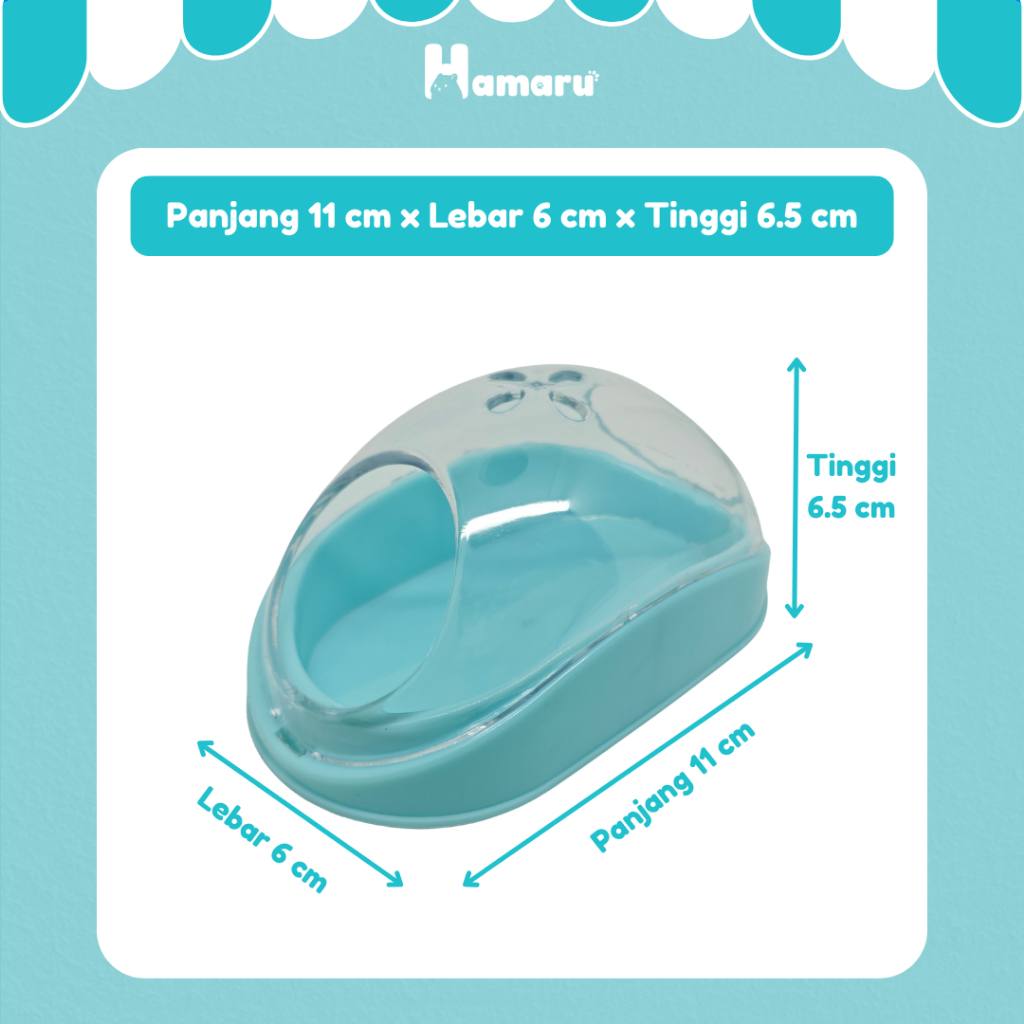 HAMARU Potty Toilet Tempat Mandi Pasir Hamster Desain Tertutup Anti Berantakan + Sendok Pasir Mini
