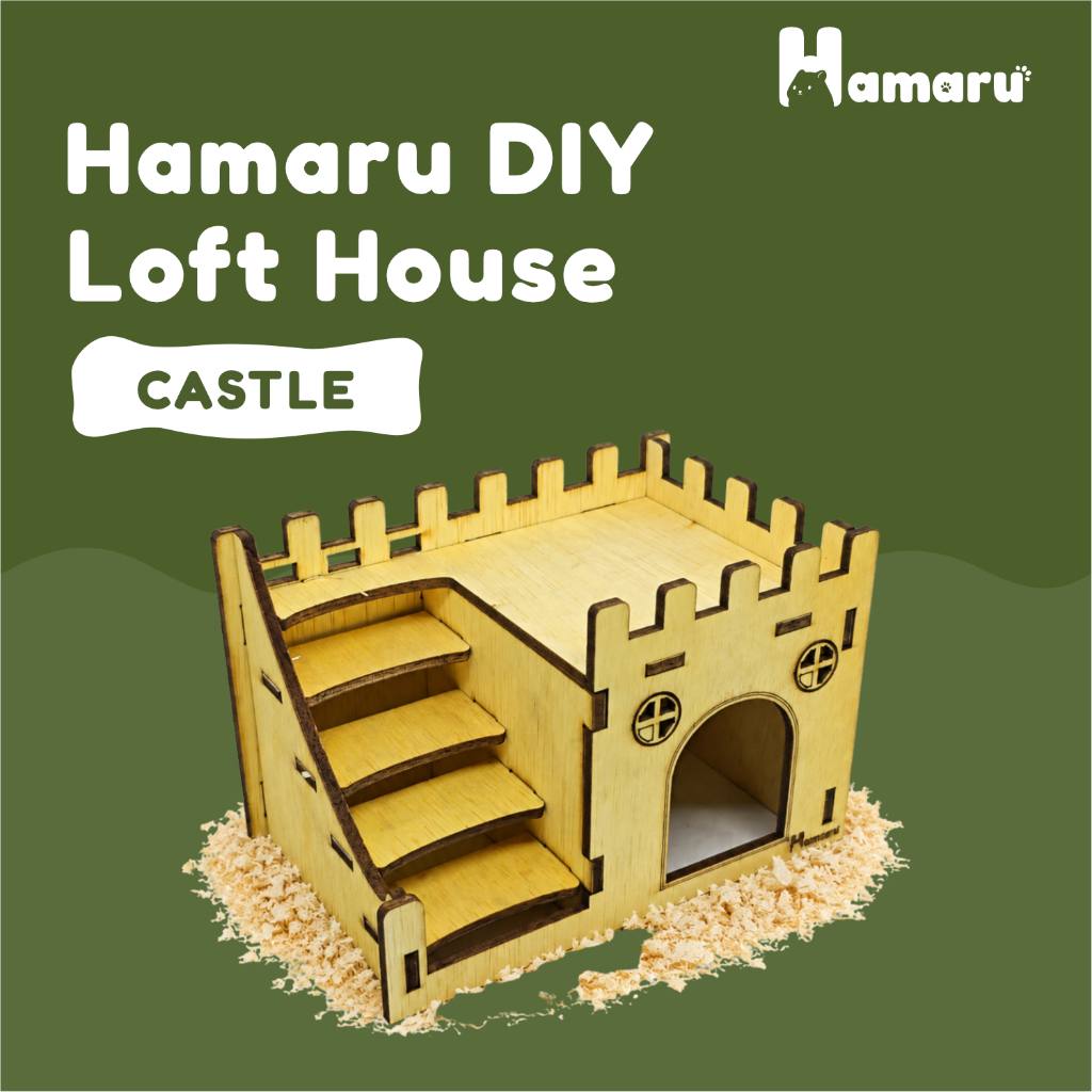 HAMARU Rumah Kayu Hamster DIY Rakitan Murah - Loft House