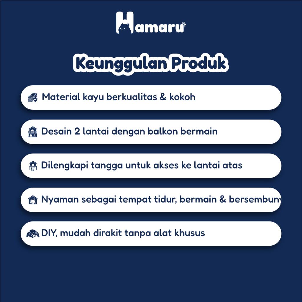 HAMARU Rumah Kayu Hamster DIY Rakitan Murah - Balcony House