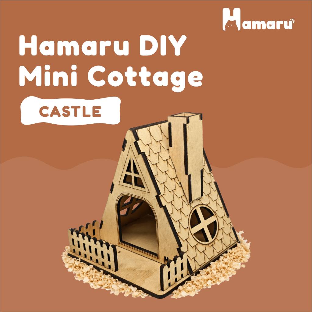HAMARU Rumah Kayu Hamster DIY Rakitan Murah - Mini Cottage