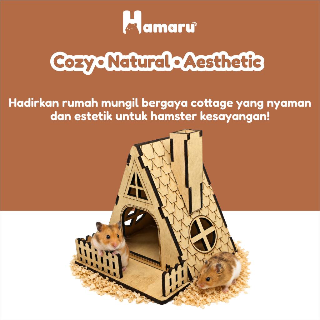 HAMARU Rumah Kayu Hamster DIY Rakitan Murah - Mini Cottage